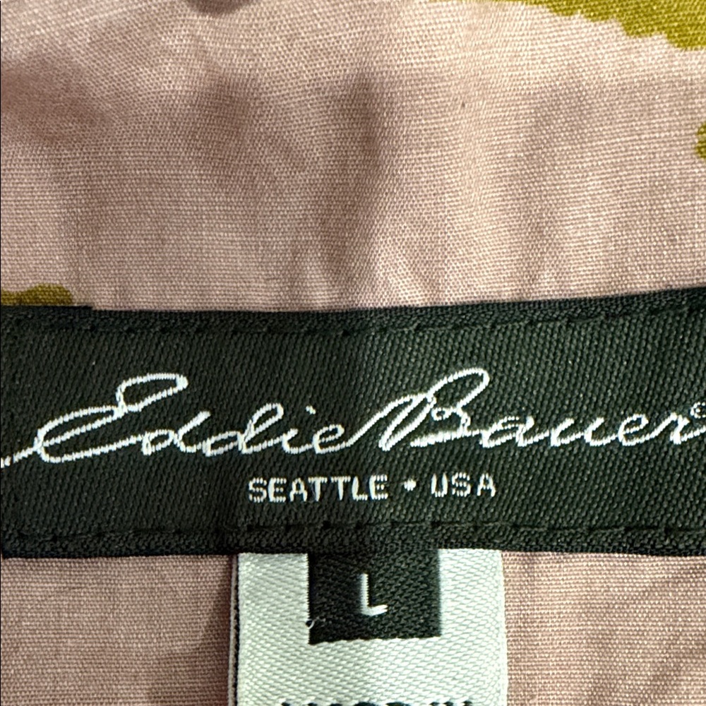 Eddie Bauer Olive Waxed Quilted Barn Jacket Utility Coat Women’s L - Picture 7 of 13